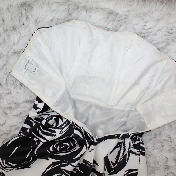 WHBM White & Black Strapless Dress - Picture 7 of 8